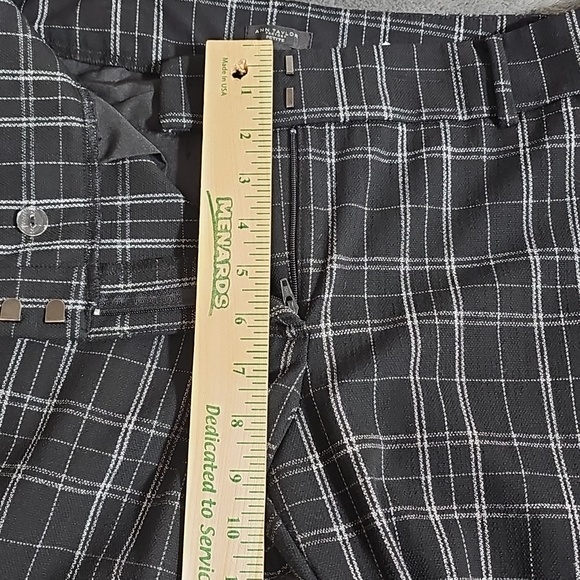 Ann Taylor Factory Petite Straight Leg Plaid Pants Black White Heavy Knit Size 8 - Picture 5 of 10